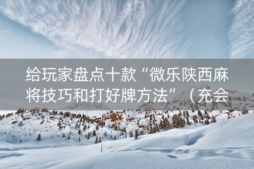 给玩家盘点十款“微乐陕西麻将技巧和打好牌方法”（充会员胜率高)