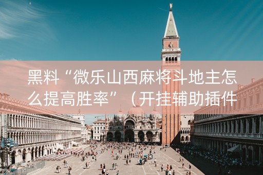黑料“微乐山西麻将斗地主怎么提高胜率”（开挂辅助插件)