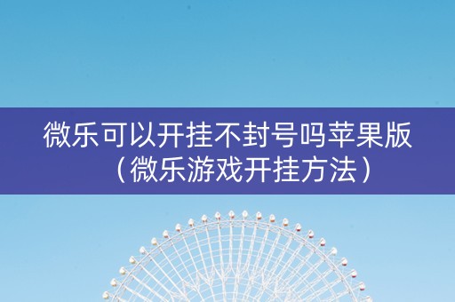 微乐可以开挂不封号吗苹果版（微乐游戏开挂方法）