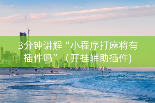3分钟讲解“小程序打麻将有插件吗”（开挂辅助插件)