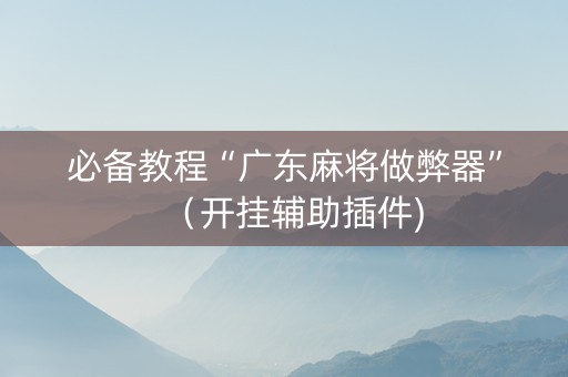 必备教程“广东麻将做弊器”（开挂辅助插件)