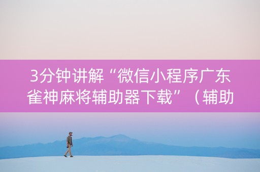 3分钟讲解“微信小程序广东雀神麻将辅助器下载”（辅助器通用版)