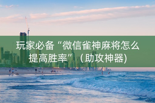 玩家必备“微信雀神麻将怎么提高胜率”（助攻神器)
