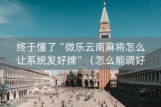 终于懂了“微乐云南麻将怎么让系统发好牌”（怎么能调好牌)