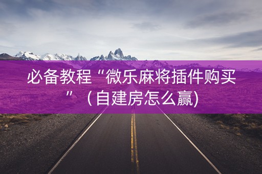 必备教程“微乐麻将插件购买”（自建房怎么赢)