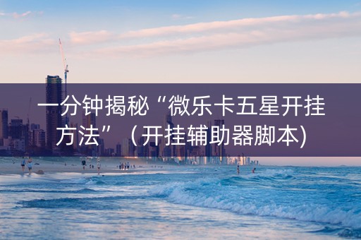 一分钟揭秘“微乐卡五星开挂方法”（开挂辅助器脚本)