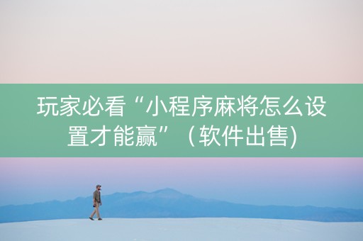 玩家必看“小程序麻将怎么设置才能赢”（软件出售)