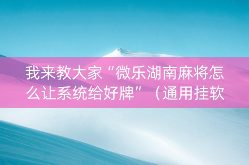 我来教大家“微乐湖南麻将怎么让系统给好牌”（通用挂软件多少钱)