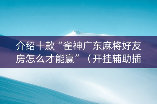 介绍十款“雀神广东麻将好友房怎么才能赢”（开挂辅助插件)