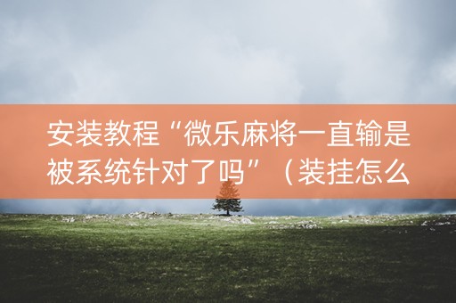 安装教程“微乐麻将一直输是被系统针对了吗”（装挂怎么安装)