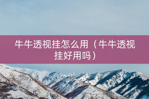 牛牛透视挂怎么用（牛牛透视挂好用吗）