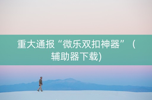 重大通报“微乐双扣神器”（辅助器下载)