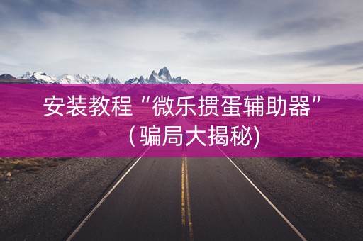 安装教程“微乐掼蛋辅助器”（骗局大揭秘)