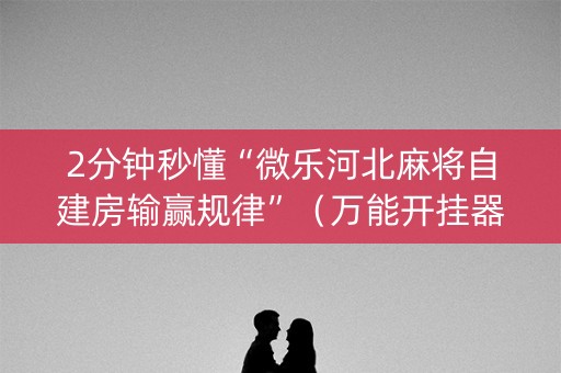 2分钟秒懂“微乐河北麻将自建房输赢规律”（万能开挂器)