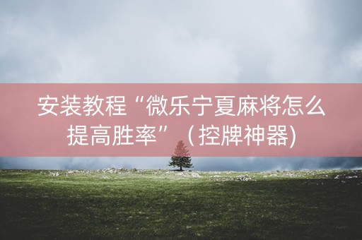 安装教程“微乐宁夏麻将怎么提高胜率”（控牌神器)