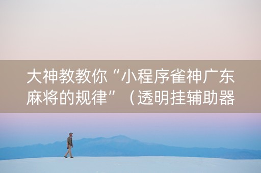 大神教教你“小程序雀神广东麻将的规律”（透明挂辅助器)