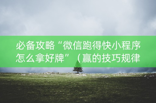 必备攻略“微信跑得快小程序怎么拿好牌”（赢的技巧规律)