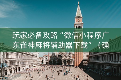 玩家必备攻略“微信小程序广东雀神麻将辅助器下载”（确实有插件吗)