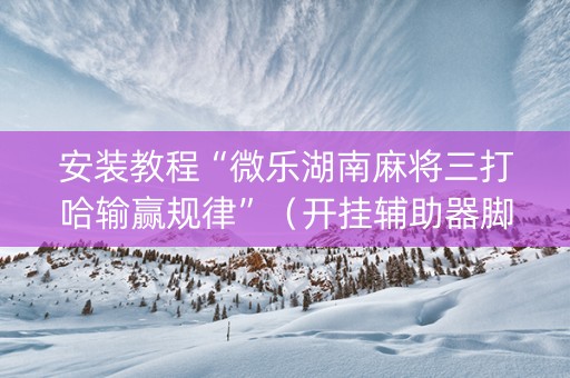 安装教程“微乐湖南麻将三打哈输赢规律”（开挂辅助器脚本)