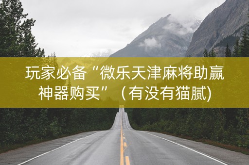 玩家必备“微乐天津麻将助赢神器购买”（有没有猫腻)