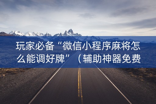 玩家必备“微信小程序麻将怎么能调好牌”（辅助神器免费)
