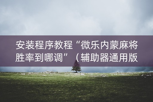 安装程序教程“微乐内蒙麻将胜率到哪调”（辅助器通用版)