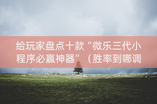 给玩家盘点十款“微乐三代小程序必赢神器”（胜率到哪调)