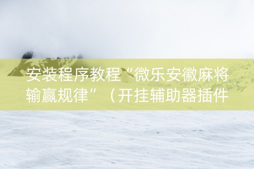 安装程序教程“微乐安徽麻将输赢规律”（开挂辅助器插件)