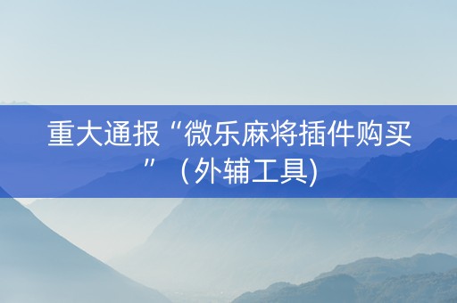 重大通报“微乐麻将插件购买”（外辅工具)