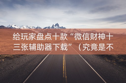 给玩家盘点十款“微信财神十三张辅助器下载”（究竟是不是有挂)