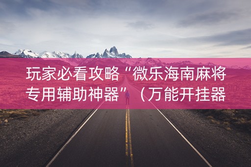 玩家必看攻略“微乐海南麻将专用辅助神器”（万能开挂器)