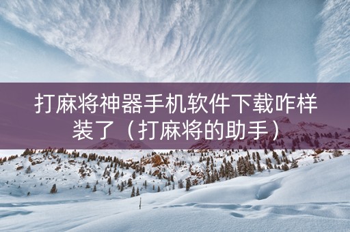 打麻将神器手机软件下载咋样装了（打麻将的助手）