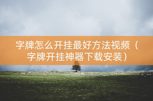 字牌怎么开挂最好方法视频（字牌开挂神器下载安装）