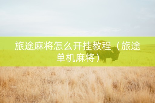 旅途麻将怎么开挂教程（旅途单机麻将）