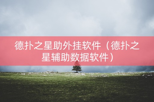 德扑之星助外挂软件（德扑之星辅助数据软件）