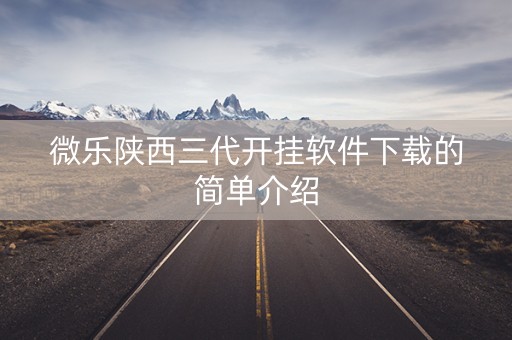 微乐陕西三代开挂软件下载的简单介绍