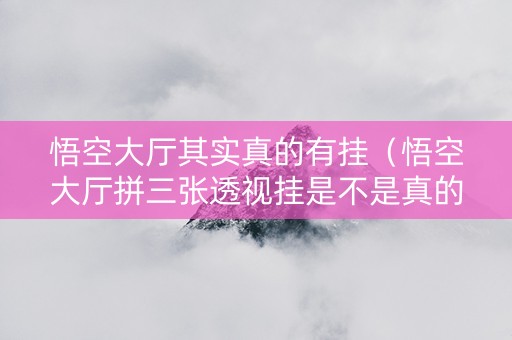 悟空大厅其实真的有挂（悟空大厅拼三张透视挂是不是真的）