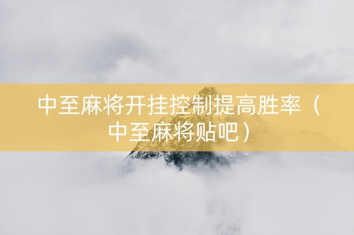 中至麻将开挂控制提高胜率（中至麻将贴吧）