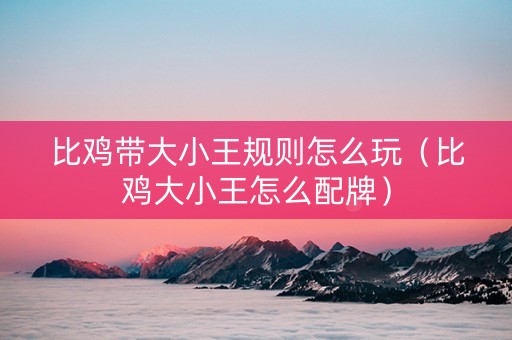 比鸡带大小王规则怎么玩（比鸡大小王怎么配牌）