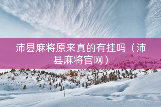 沛县麻将原来真的有挂吗（沛县麻将官网）
