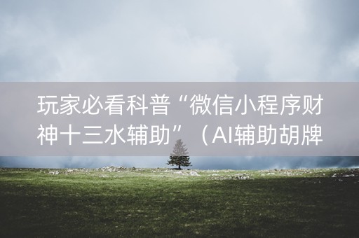 玩家必看科普“微信小程序财神十三水辅助”（AI辅助胡牌规则)