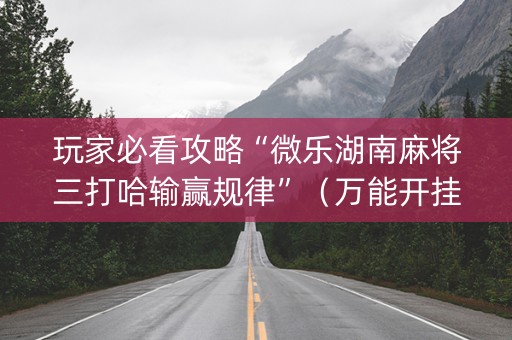 玩家必看攻略“微乐湖南麻将三打哈输赢规律”（万能开挂器)