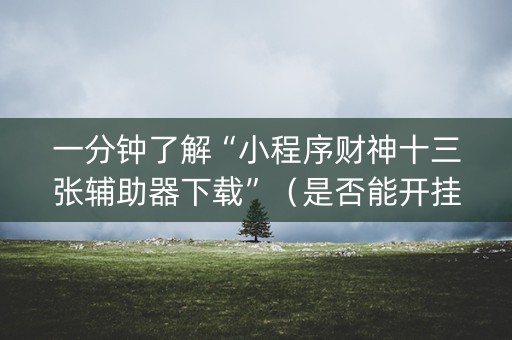 一分钟了解“小程序财神十三张辅助器下载”（是否能开挂)