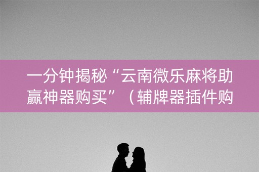 一分钟揭秘“云南微乐麻将助赢神器购买”（辅牌器插件购买)