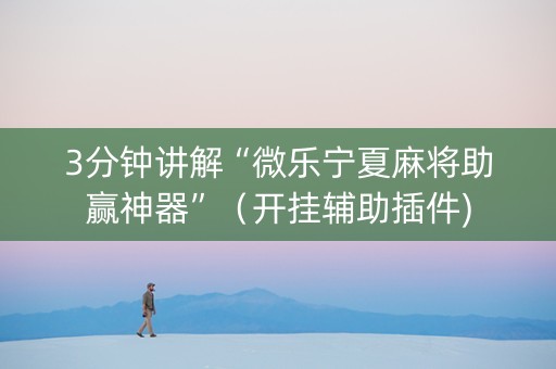 3分钟讲解“微乐宁夏麻将助赢神器”（开挂辅助插件)