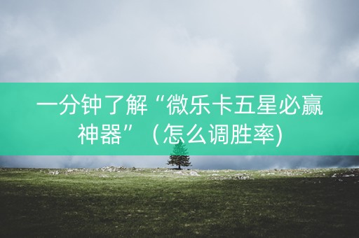 一分钟了解“微乐卡五星必赢神器”（怎么调胜率)