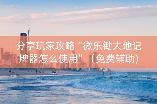分享玩家攻略“微乐锄大地记牌器怎么使用”（免费辅助)