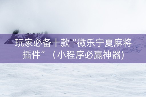 玩家必备十款“微乐宁夏麻将插件”（小程序必赢神器)