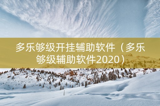 多乐够级开挂辅助软件（多乐够级辅助软件2020）
