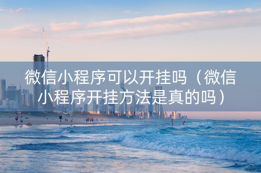 微信小程序可以开挂吗（微信小程序开挂方法是真的吗）
